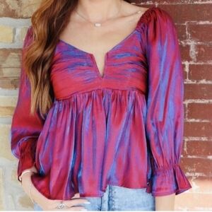 Entrho Iridescent Babydoll Top